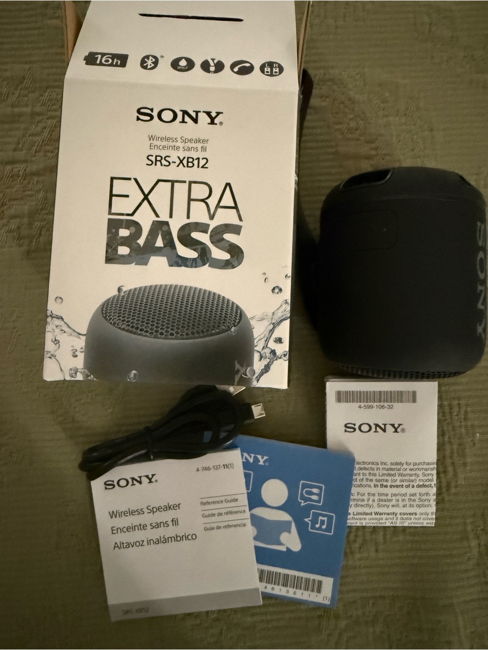 Sony Portable Wireless Speaker in Black